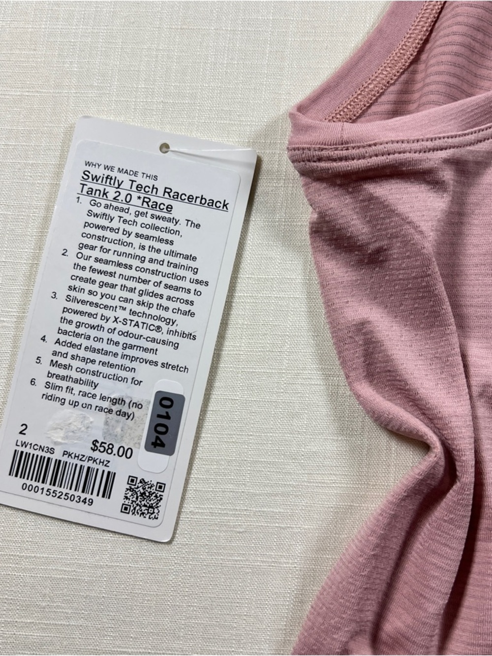 Lululemon Swiftly Tech Racerback Tank 2.0 *Race - Pink Haze - Picture 4 of 4